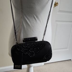 Badgley Mischka Black Quilted Clutch/Crossbody Purse